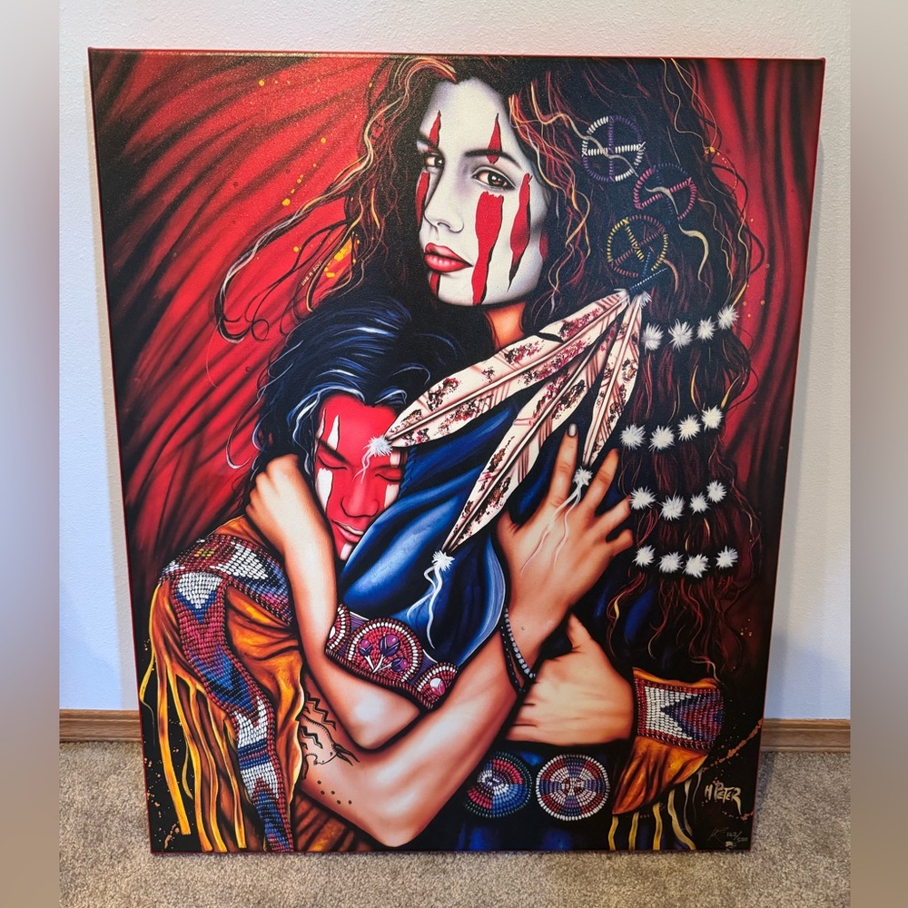 Limited edition Henri Peter Native American Art piece ‘Like A Rock’ No. 162/500
